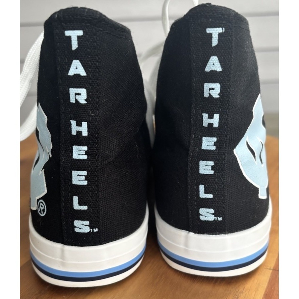 North Carolina Tar Heel Sneakers Men 8 FOCO High Top UNC Logo Canvas New - Picture 2 of 6